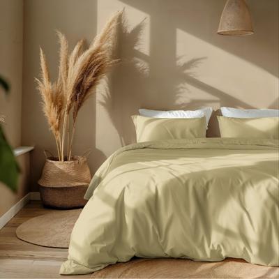 Dekbedovertrek Percale - Lits-Jumeaux (240x220 cm) - Geel Percale katoen - Dessin: Effen - Presence - Dekbed-Discounter.nl