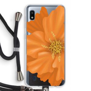 Orange Ellila flower: Samsung Galaxy A10 Transparant Hoesje met koord