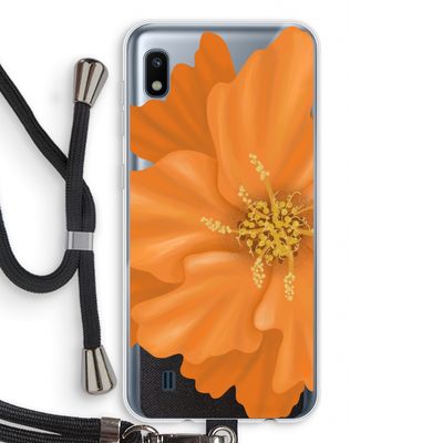 Orange Ellila flower: Samsung Galaxy A10 Transparant Hoesje met koord