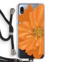 Orange Ellila flower: Samsung Galaxy A10 Transparant Hoesje met koord