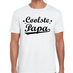 Coolste papa cadeau t-shirt wit voor heren 2XL  -