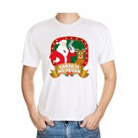 Foute Kerst t-shirt wit Santa is no vegan heren - thumbnail