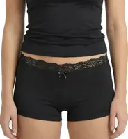 Kanten boxershort dames 38832 - Dames onderbroek - kanten ondergoed -badstof kruisje - wit en zwart