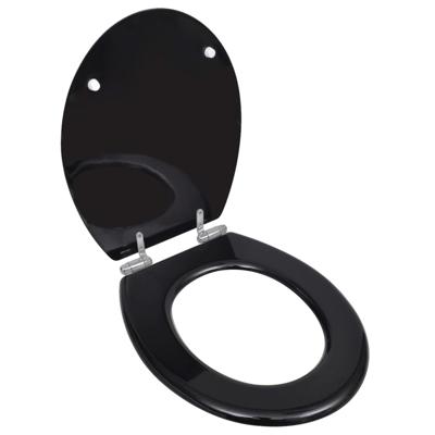 VidaXL Toiletbril soft-close simpel ontwerp mdf zwart