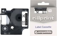 Rillprint compatible D1 tape voor Dymo 40910, 9 mm, zwart op transparant - thumbnail