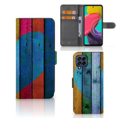 Samsung Galaxy M53 | Book Style Case | Wood Heart - Cadeau voor je Vriend