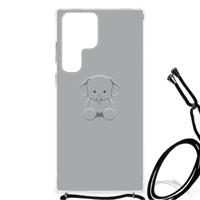 Samsung Galaxy S23 Ultra Stevig | Bumper Hoesje | Grijs Baby Olifant