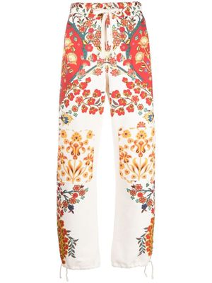 ETRO pantalon de jogging à fleurs - Blanc