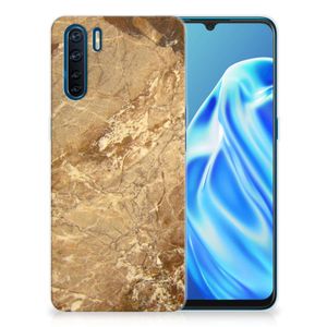 OPPO A91 TPU Siliconen Hoesje Marmer Creme