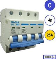 Installatieautomaat 25A C kar 4p GACIA - 4517825