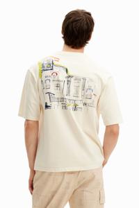 T-shirt met illustratie - WHITE - XL