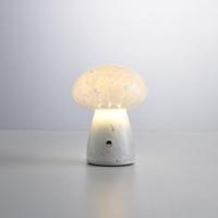 LED Tafellamp Elyos marmo s - 2W - Natuurlijk glas - Paddenstoel - IP44 voor binnen en buiten (overdekt) - Met geïntegreerde dimmer - USB-C oplaadbaar