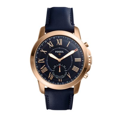 Horlogeband Fossil FTW1155 Leder Blauw 22mm