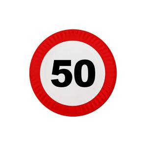 50 jaar verjaardag feestbordjes - stopbord - 24x stuks - dia 23 cm - feestartikelen