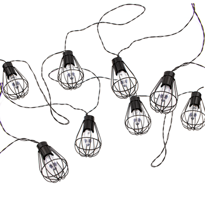 Solar lichtslinger Pendel met 8 warm witte LED filament lampen