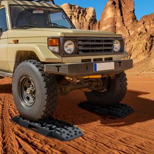 Starthulp Bandenladder voor Zand/Modder/Sneeuw Tractiemat voor Campers Personenauto's Vrachtwagens Zwart 58 x 31 x 6 cm 2 Stuks