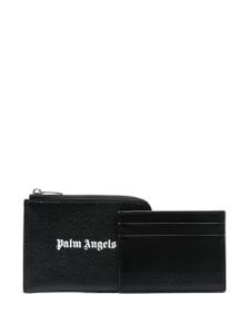 Palm Angels portefeuille zippé à logo imprimé - Noir