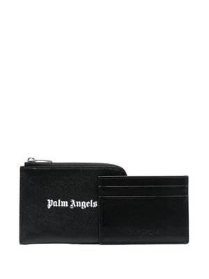 Palm Angels portefeuille zippé à logo imprimé - Noir