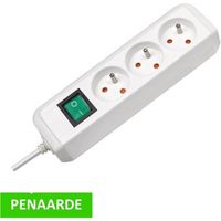 Eco-Line stekkerdoos met schakelaar 3-voudig wit 1,5m H05VV-F 3G1,5 *FR-BE* PENAARDE