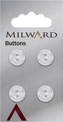 Milward Knoop met Werkje Wit 12mm (4 stuks)