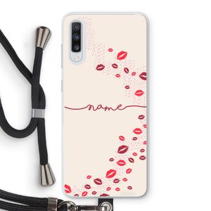 Kusjes: Samsung Galaxy A70 Transparant Hoesje met koord