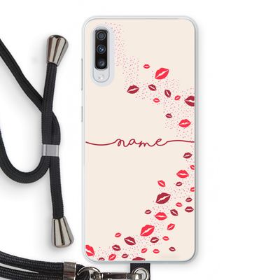 Kusjes: Samsung Galaxy A70 Transparant Hoesje met koord