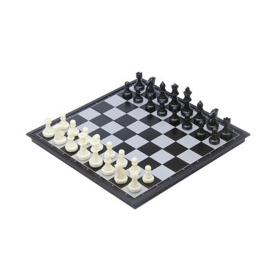 Longfield games - Reis schaak/backgammon opklapbaar magnetisch bord 25 x 25 cm geleverd in een colou