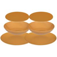 Servies set Colorama uni -36-delig - geel - aardewerk dinerservies - tafelservies - 12 personen