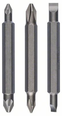 Bosch Accessoires 3-delige dubbelbitset PH1, PZ1, S 0,6x4,5; PH2, PZ2, S 1,0x5,5; 60 mm 3st - 2607001745
