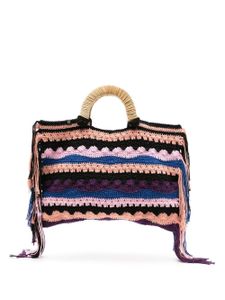 Nannacay sac cabas rayé Vera en crochet - Multicolore