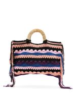 Nannacay sac cabas rayé Vera en crochet - Multicolore - thumbnail