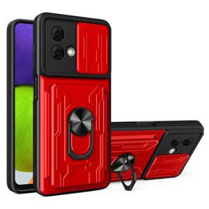 Motorola Moto G84 Rotary Ring Hybrid Case with Camera Shield - Rood