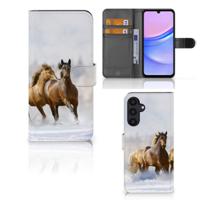 Samsung Galaxy A15 | Telefoonhoesje | Met pasjeshouder | Paarden