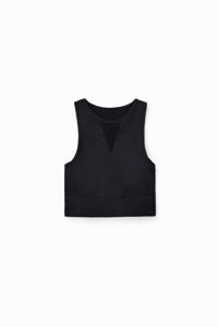 Korte elastische sporttop - BLACK - XL