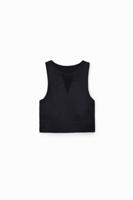 Korte elastische sporttop - BLACK - M