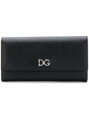 Dolce & Gabbana portefeuille continental à plaque logo - Noir