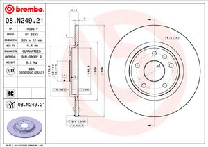 Remschijf BREMBO, Remschijftype: Massief, u.a. für Fiat, Lancia, Chrysler, Dodge