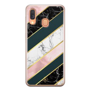 Samsung Galaxy A40 siliconen hoesje - Marble stripes