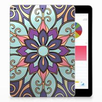 Apple iPad 9.7 2018 | 2017 Siliconen Hoesje Purple Flower - thumbnail