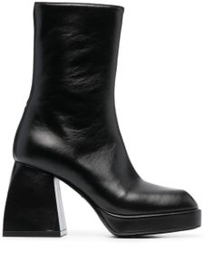 Nodaleto bottes en cuir à talon épais - Noir