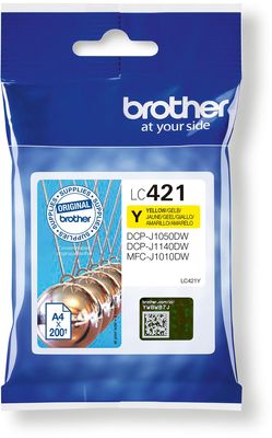 Brother inktcartridge, 200 pagina&apos;s, OEM LC-421Y, geel