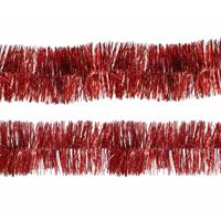 Decoris folie kerstslingers 4x stuks - rood - kunststof - 270 cm - Kerstslingers - thumbnail