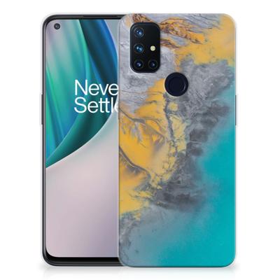 OnePlus Nord N10 5G | TPU | Siliconen hoesje | Marble Blue Gold