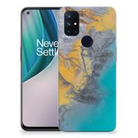 OnePlus Nord N10 5G | TPU | Siliconen hoesje | Marble Blue Gold