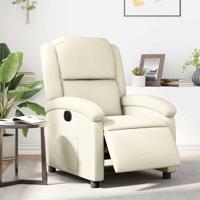 Fauteuil elektrisch verstelbaar kunstleer crèmekleurig