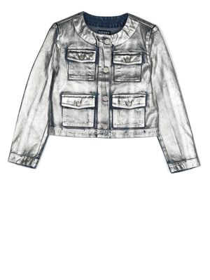 Diesel Kids veste Evelope en jean métallisé - Argent