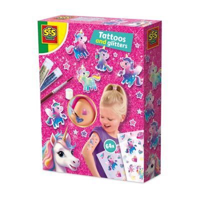 SES unicorn tattoos en glitters