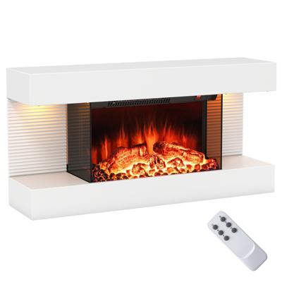 Elektrokachel met Verwarming & LED-zijlichten Zwevend Wandhaard met Afstandsbediening