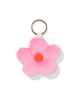 HEMA Sleutelhanger 7.5cm bloem roze oranje