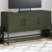 Tv-meubel 100,5x39x60,5 cm staal olijfgroen